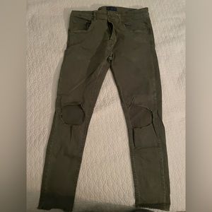 Zara Mens olive skinny jeans